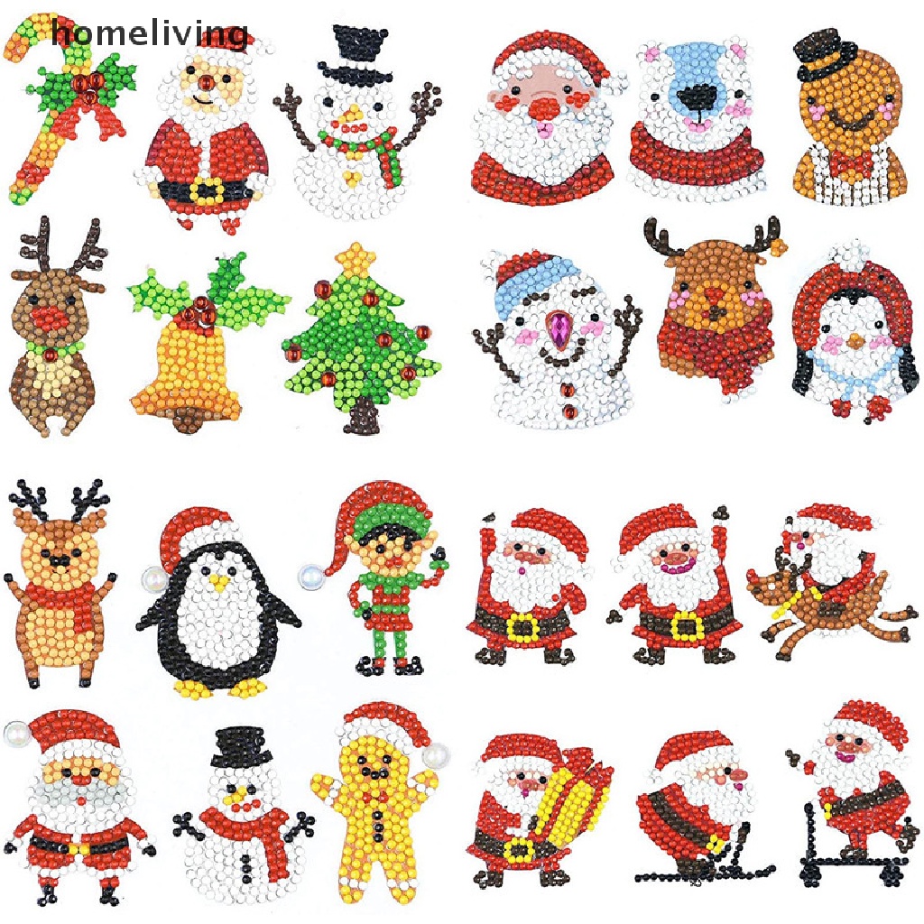 1 Bộ Tranh Đính Đá 5D Mini Tự Làm Họa Tiết Giáng Sinh Cho Người Mới Bắt Đầu