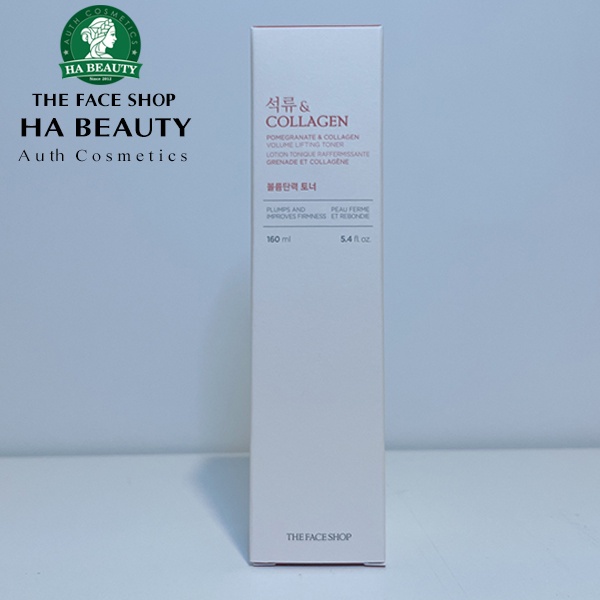 Nước hoa hồng dưỡng ẩm se khít lỗ chân lông cấp ẩm The Face Shop Pomegranate &amp; Collagen Volume Lifting Toner 160ml