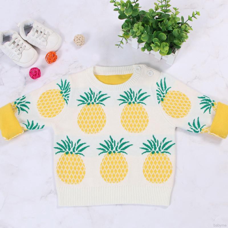 Áo Sweater tay dài hoạ tiết quả dứa cho mẹ và bé