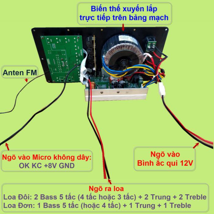 Mạch loa kéo Reverb Echo DSP dùng FET công suất 200W 8ôm 400W 4ôm, loa kéo ĐÔI 5 – 4 – 3 tấc hoặc ĐƠN 5 – 4 tấc kèm mic