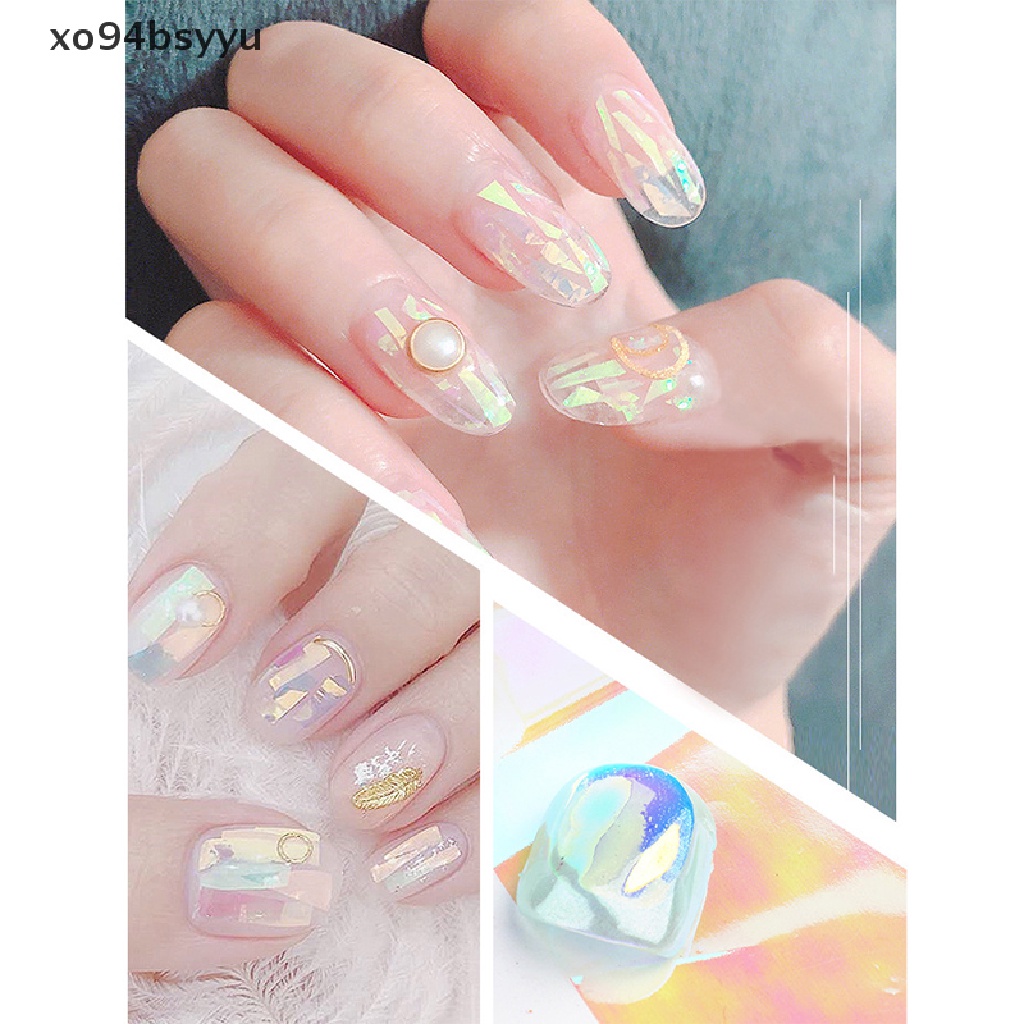 [Xo94Bsyu] Giấy Dán Móng Nghệ Thuật Bằng Lá Nhôm Mặt Kính