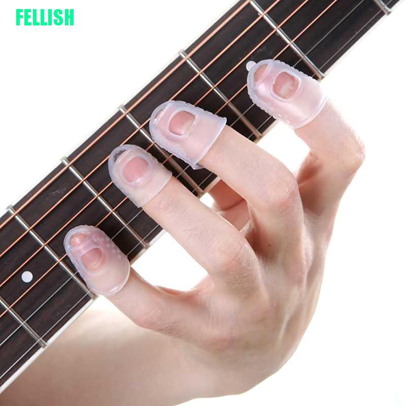 Bộ 4 đầu bọc silicon bảo vệ ngón tay khi chơi đàn guitar tiện dụng