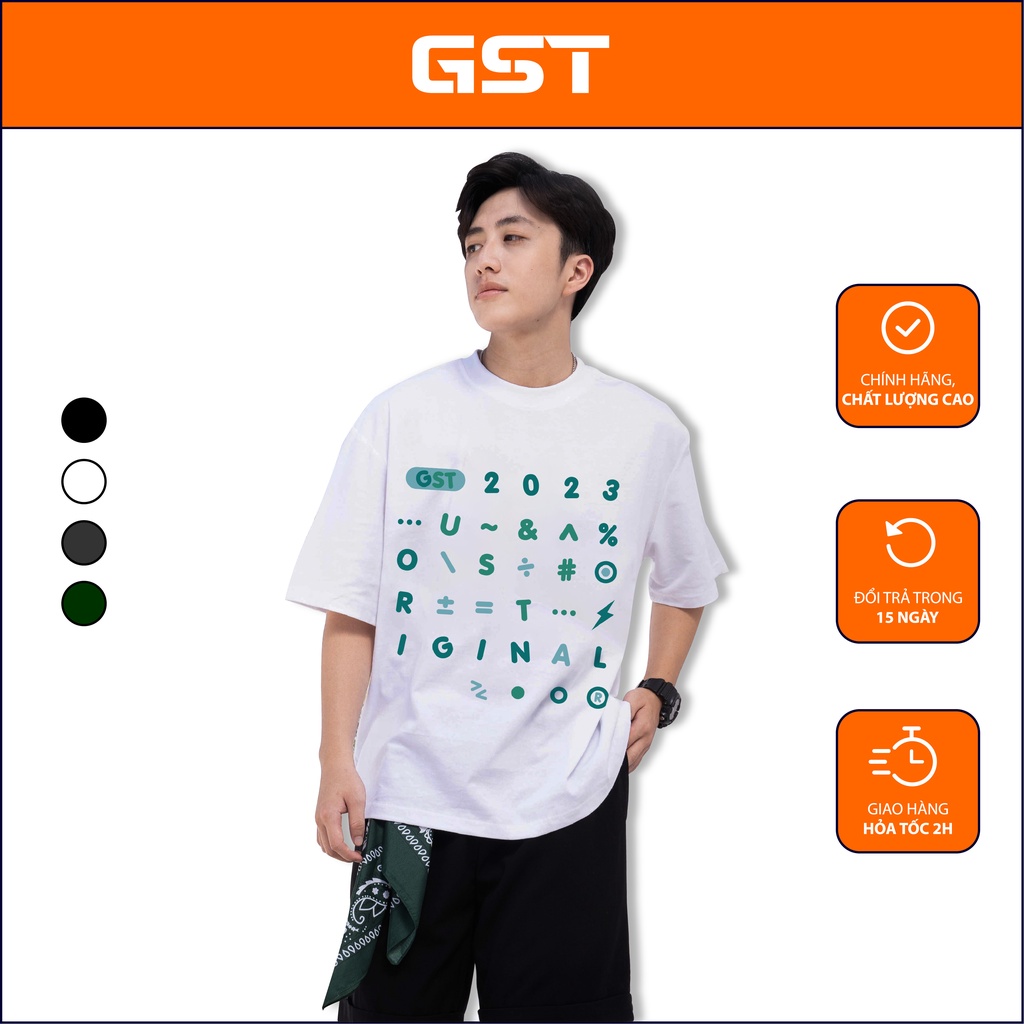 Áo Thun Local Brand GST in hình chữ số phông nam nữ tay lỡ form rộng cá tính