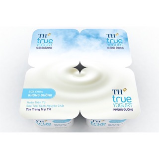 SỮA CHUA TH TRUE KHÔNG ĐƯỜNG VỈ 4 HỘP x 100GR