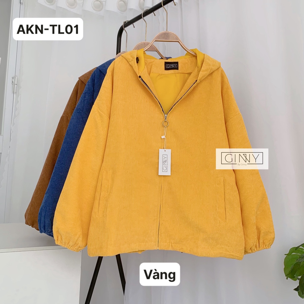 Áo Khoác Nhung Tăm Ulzzang 2 Lớp | Có Mũ | Form Rộng | GinHouse shop