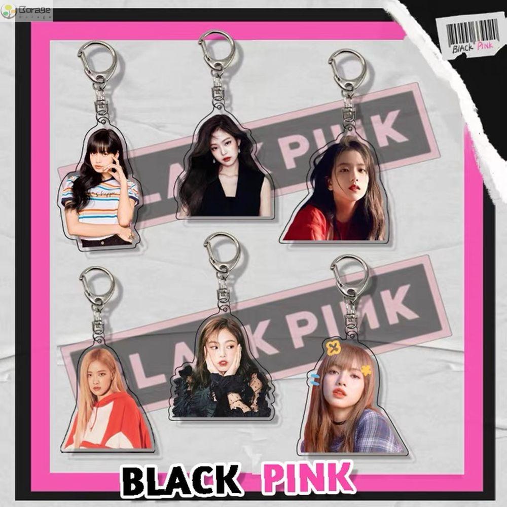 Borage Móc Khóa Hai Mặt Bằng Acrylic Trong Suốt In Hình Nhóm Nhạc Blackpink