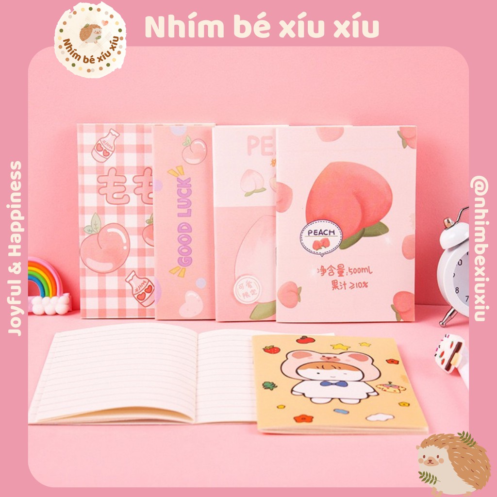 Sổ tay kẻ ngang size A7 nhiều hình cute dễ thương VT143
