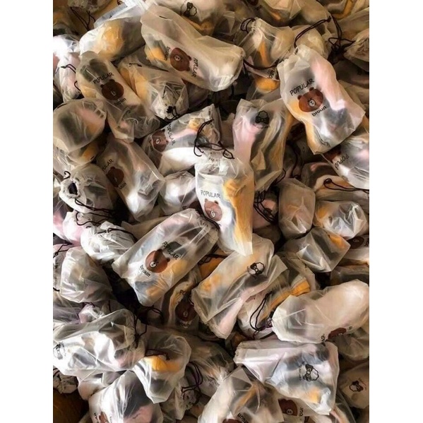 Tất gấu người lớn cổ ngắn 10 đôi/ 1 túi