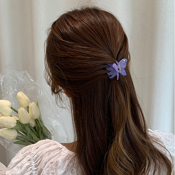 Kẹp tóc hình bướm làm từ acrylic thời trang dễ thương cho nữ