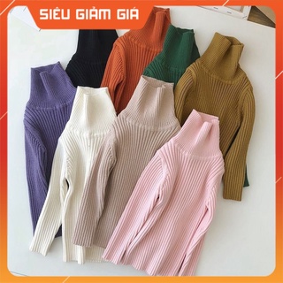 Áo len cổ lọ bé trai và bé gái 2-7 tuổi phong cách Hàn Quốc, Áo len cao cổ cho bé dày dặn không bai xù