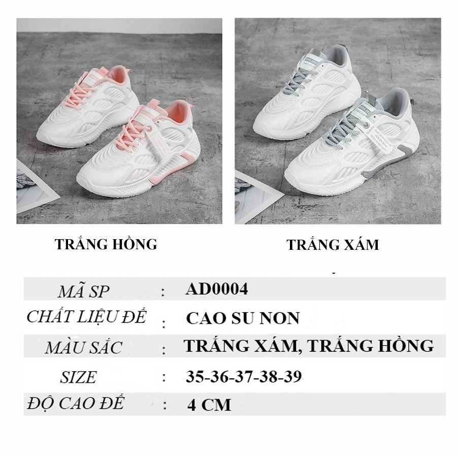 Giày thể thao nữ sneaker phong cách hiện đại thoáng khí cực đẹp TAMI-AD0004