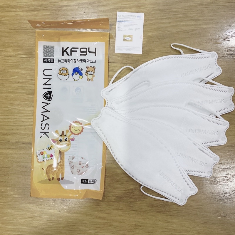 SET 10 chiếc khẩu trang trẻ em 2-10t 4 lớp KF94 UNI MASK giúp bé kháng khuẩn và chống bụi mịn