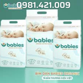(MUA BỈM TẶNG QUÀ ) Combo 6 Bịch Tã Bỉm Dán/Quần Babies Organic SIZE S66/M56/L46/M54/L50/XL46/XXL40