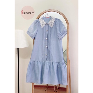 Váy đầm bầu tơ cao cấp phối cố ren đuôi cá cách điệu thời trang bầu Joamom V151