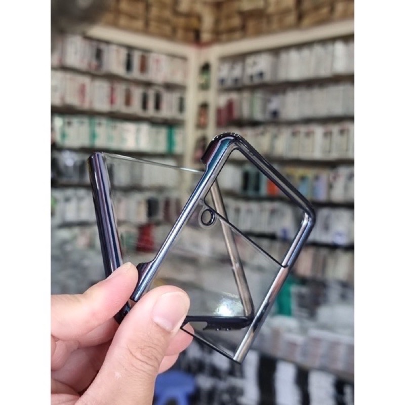 Ốp lưng Sulada trong viền màu cho Samsung Z Flip 3 5G mỏng nhẹ không ố màu