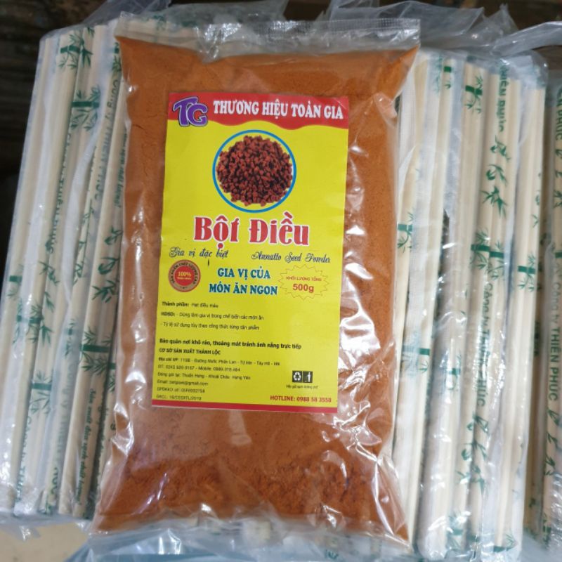 Bột điều gói 500g- gia vị tạo màu sắc đẹp, hấp dẫn cho món ăn