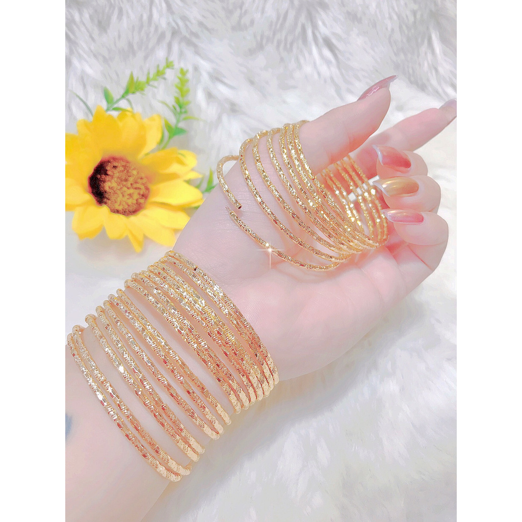 Bộ vòng ximen mắt trúc 7 chiếc mạ vàng 18K cao cấp 050R3030 - Bao hoàn tiền, bao đổi trả trong 07 ngày