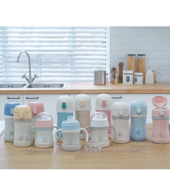 ﹍☁✺BÌNH TẬP UỐNG NƯỚC GIỮ NHIỆT THERMOS FOOGO HAI GIAI ĐOẠN 200ML, 280ML VÀ 350ML