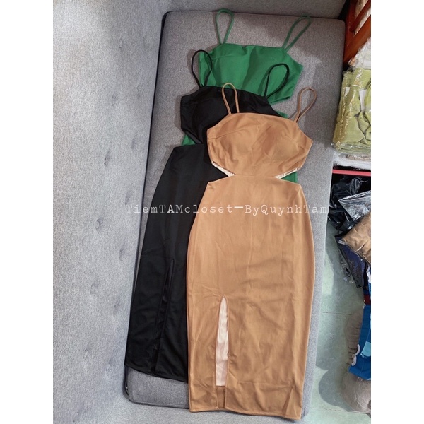 Đầm body thun gân 2 dây bảng - TK959