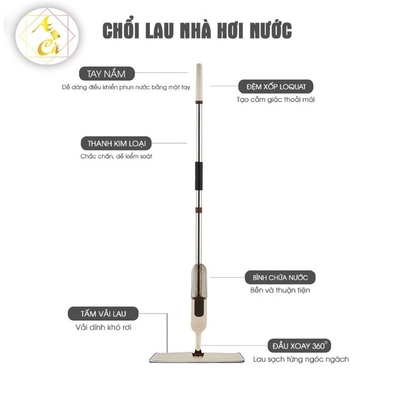 🌈Cây lau nhà 360 độ có chốt phun nước dạng sương🌈