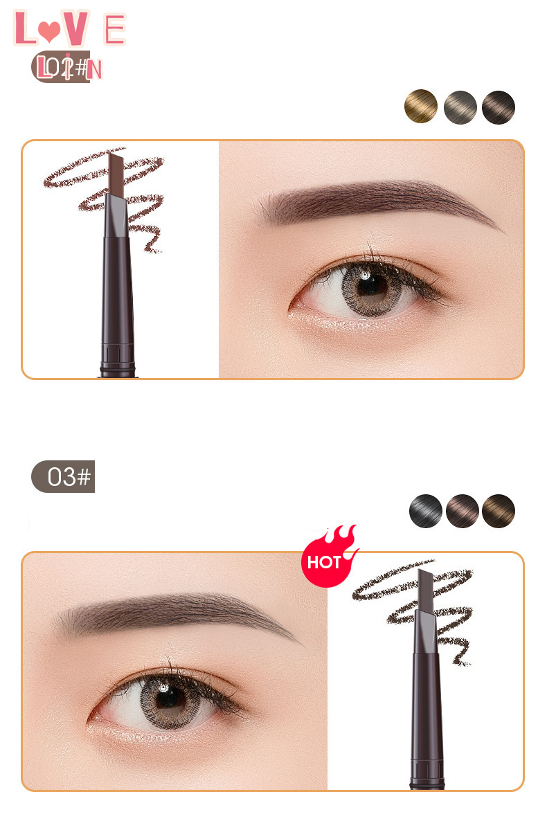 Chì kẻ mày thiết kế 2 đầu dạng vặn chống nước lâu trôi độc đáo