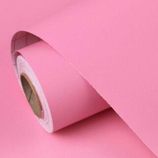 Giấy dán tường màu hồng trơn khổ 45 cm có keo sẵn