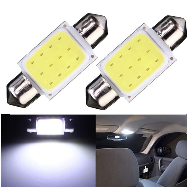 Set 2 Đèn Led Cob 12v 36mm Cho Xe Hơi