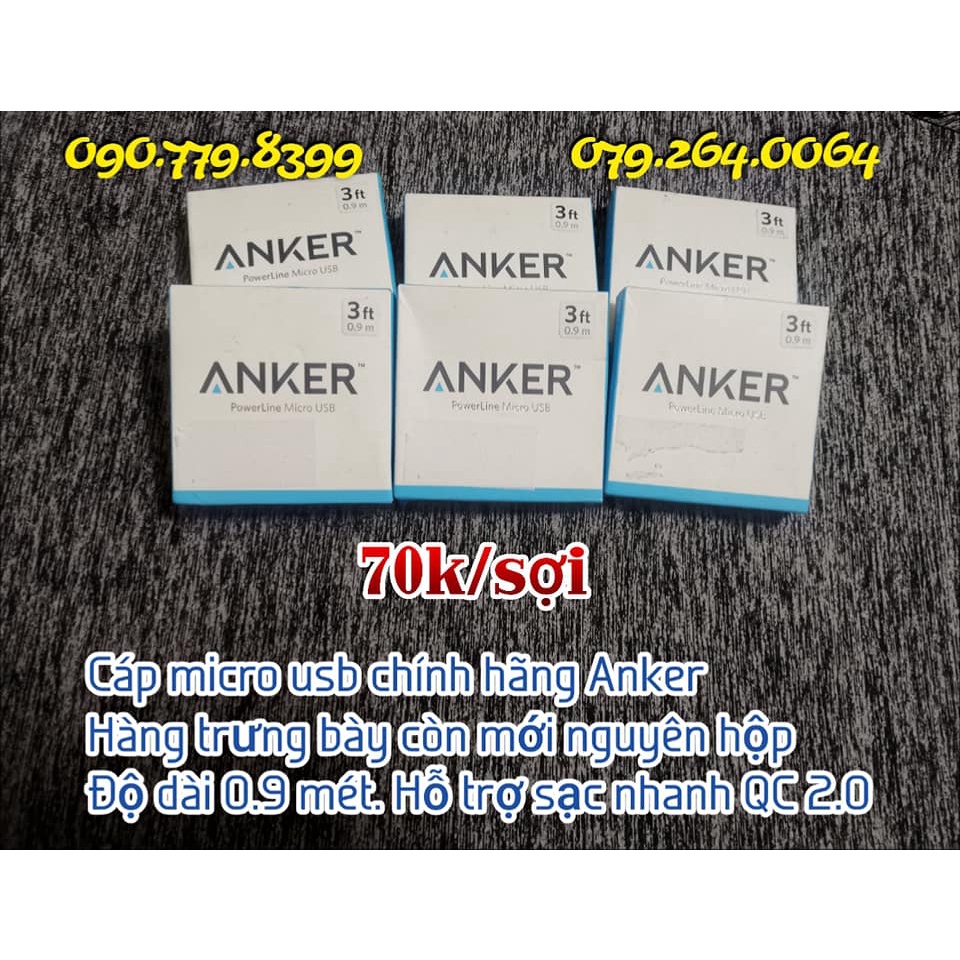 Cáp micro usb chính hãng Anker hỗ trợ sạc nhanh QC2.0