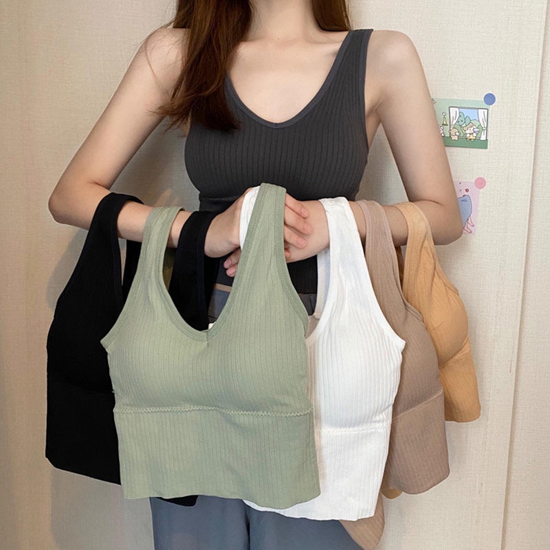 Áo Hai Dây Cổ Chữ V Màu Sắc Trơn Quyến Rũ Dễ Phối Đồ Thời Trang Cho Nữ