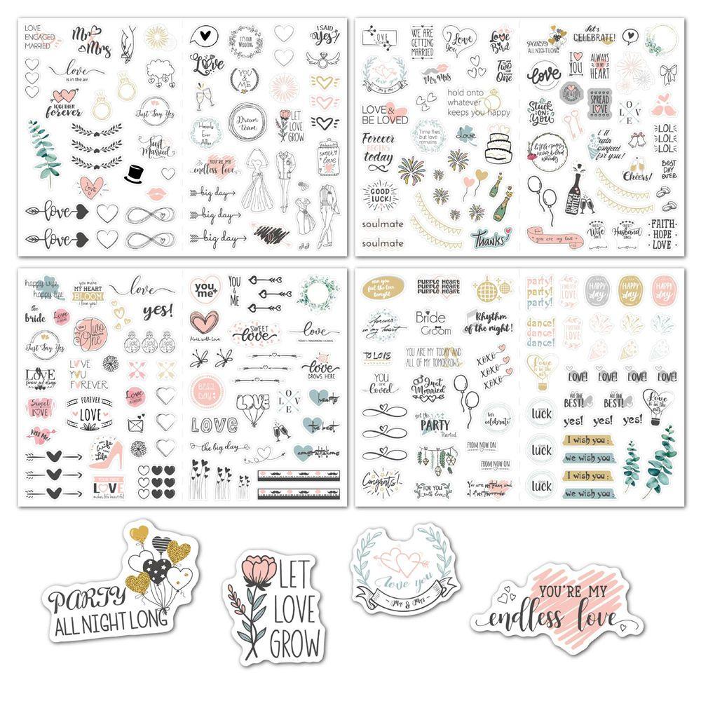 Set 206 / 230 Sticker Bliss Chống Thấm Nước Dễ Thương Dùng Để Trang Trí Quà Cưới
