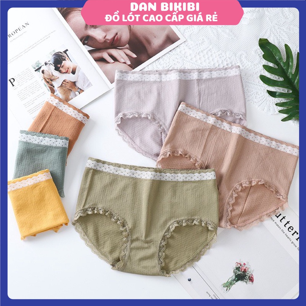 Quần Lót Nữ Cotton ❤️FREESHIP❤️Quần lót dệt kim kháng khuẩn phối cạp chấm bi mẫu 3800