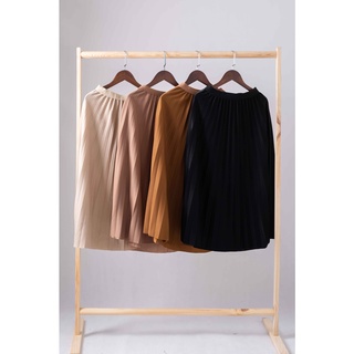 CHÂN VÁY MIDI XẾP LY TRƠN CẠP CHUN