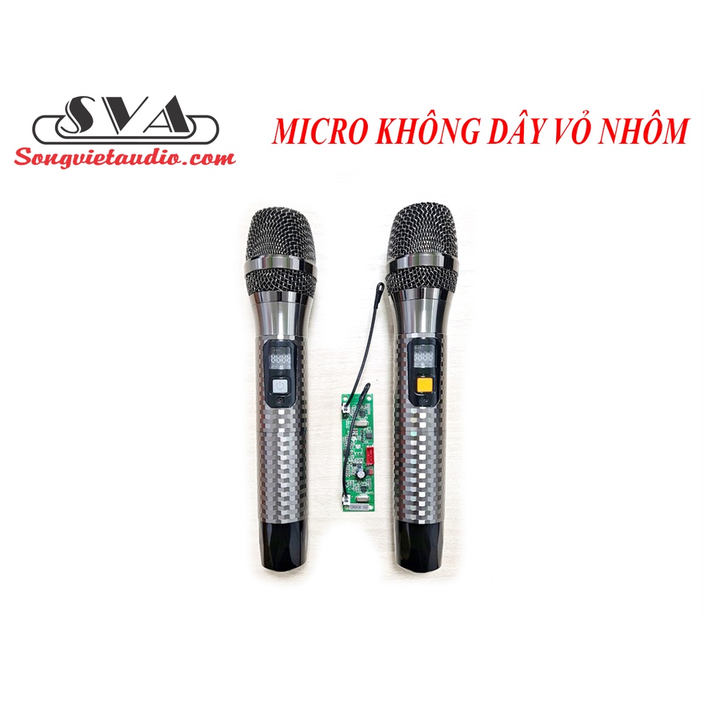 [Mã ELHACE giảm 4% đơn 300K] BỘ MICRO LOA KEO, AMPLI VỎ NHOM ĐEN CARO