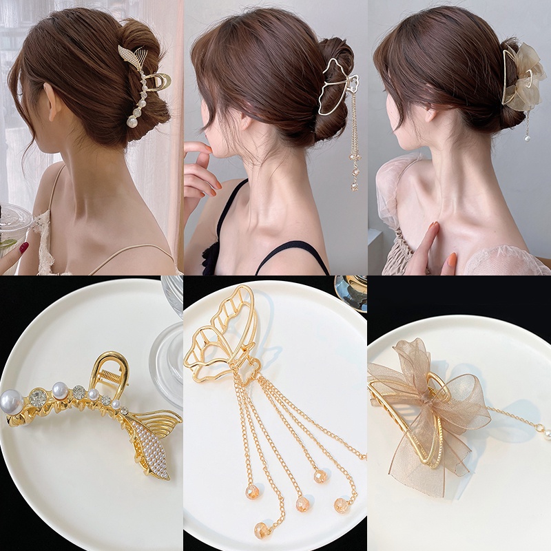 Kẹp tóc đính hạt ngọc trai thời trang Hàn Quốc