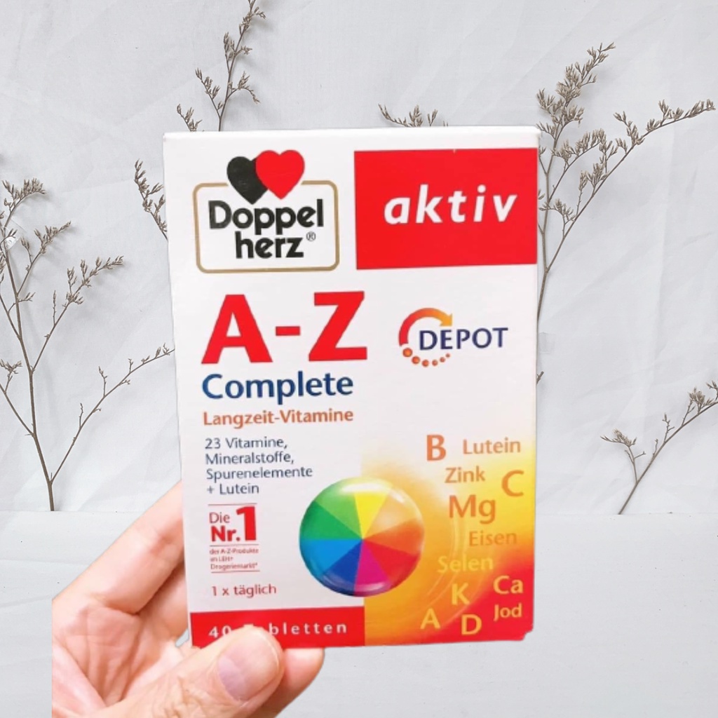 Viên uống tổng hợp vitamin và khoáng chất  A-Z Complete Depot của Doppelherz,Vitamin D, E, B1, B6, B12, Vitamin K