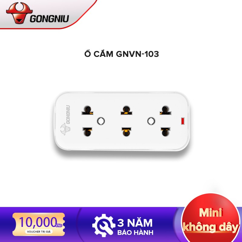 Ổ cắm mini không dây Gongniu GNVN-103, Công suất 2500W - Hàng chính hãng 100% bảo hành toàn quốc 3 năm