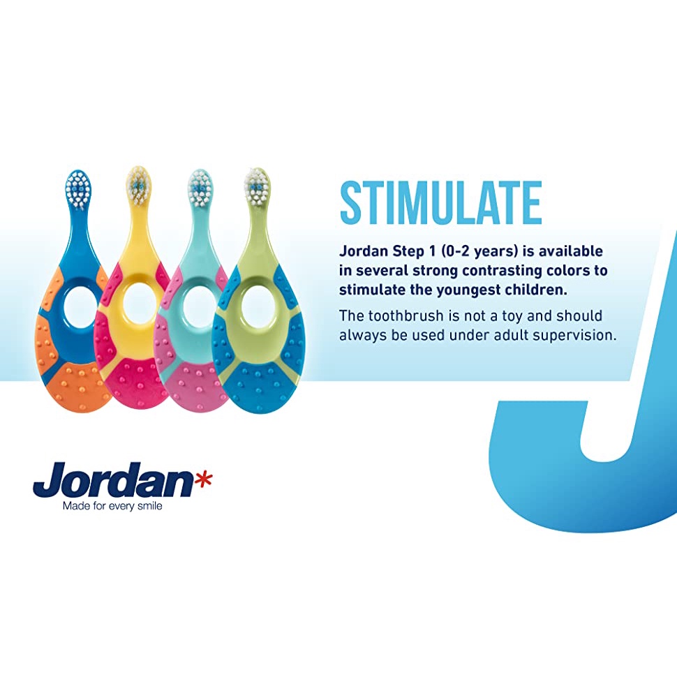 Bàn chải đánh răng Jordan cho bé từ 0-2 tuổi