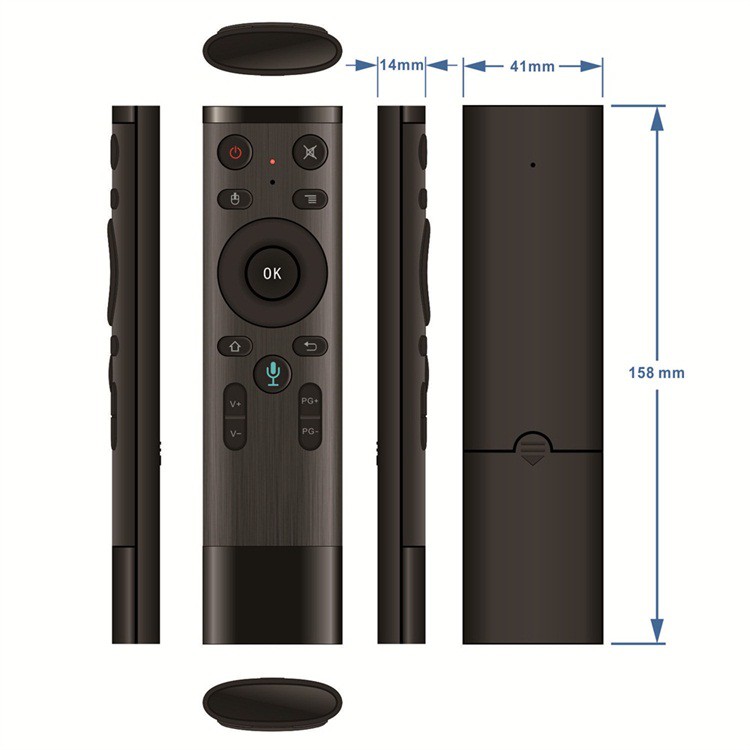 Chuột bay | Remote điều khiển Q5 Pro có tìm kiếm giọng nói cho android box TX5 mini, TX3 mini, Mibox, Mecool...