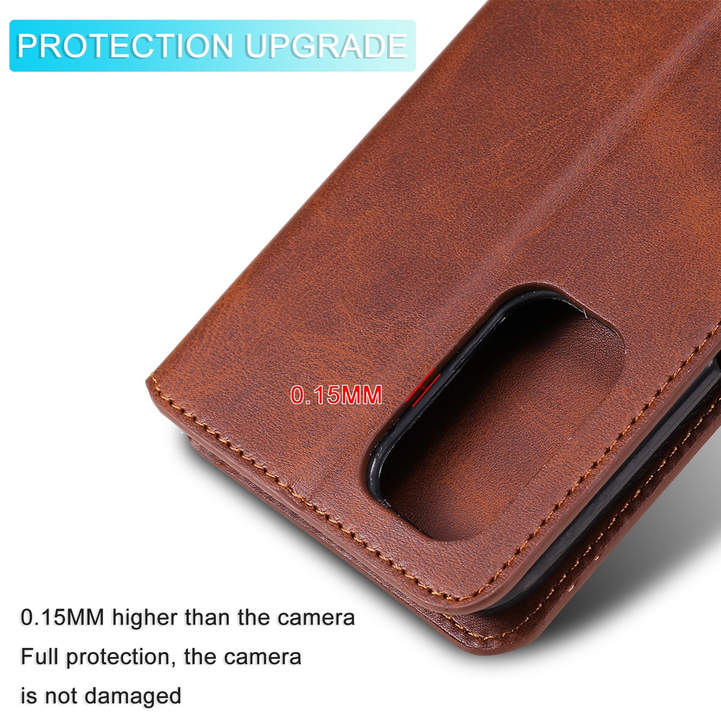 Bao Da Pu Điện Thoại Nắp Lật Kèm Ví Đựng Thẻ Khóa Nam Châm Cho Oppo A74 5G A54 5G A94 5G A95 5G Reno5 Z 5G Realme C31 C35 C12 C15 Reno6 Pro 5G A57 4G