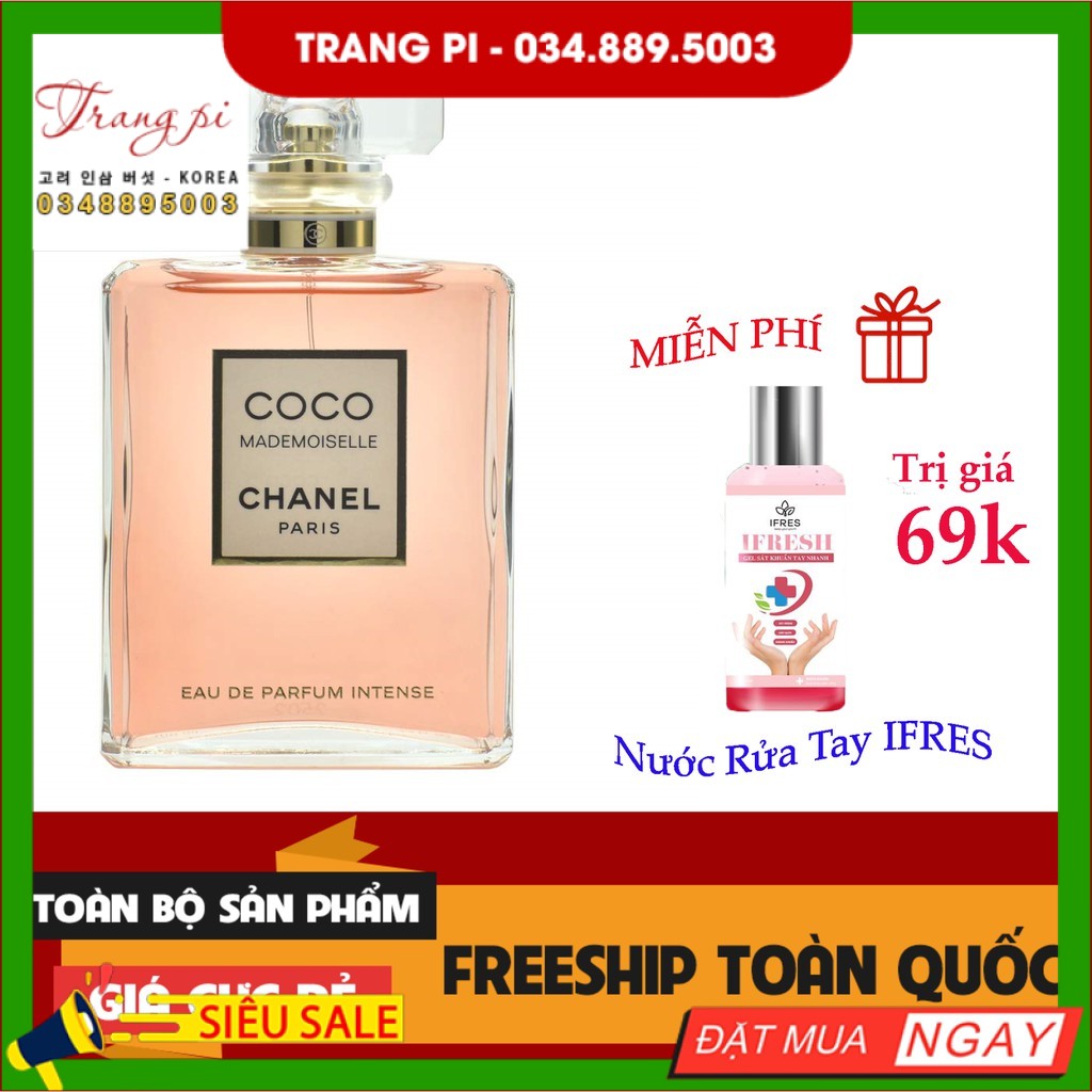 Nước hoa nữ Coco Mademoiselle Intense 100ml, Nước hoa nữ thơm lâu MP72