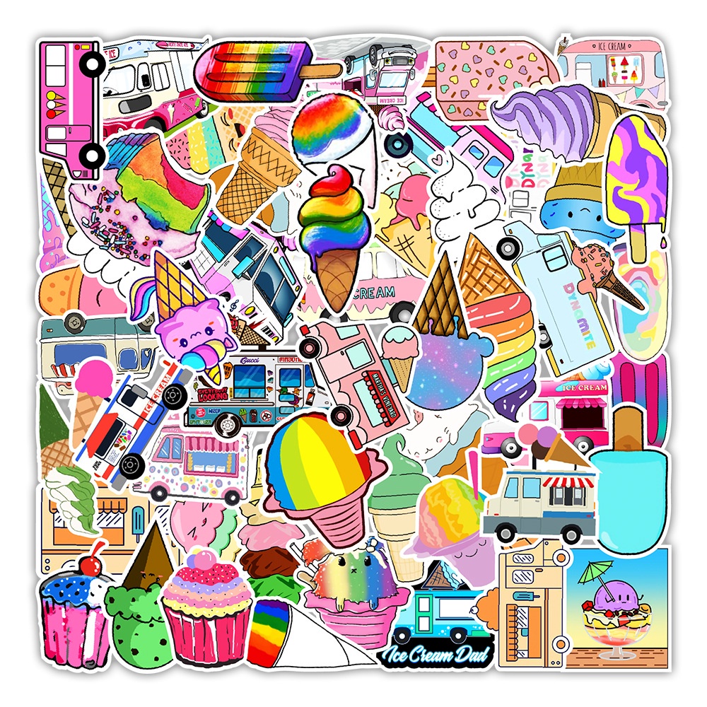 Set 20 sticker hình dán neon, graffiti chống nước dán sổ tay, bình nước, vali, mũ bảo hiểm, xe máy, ván trượt siêu hot