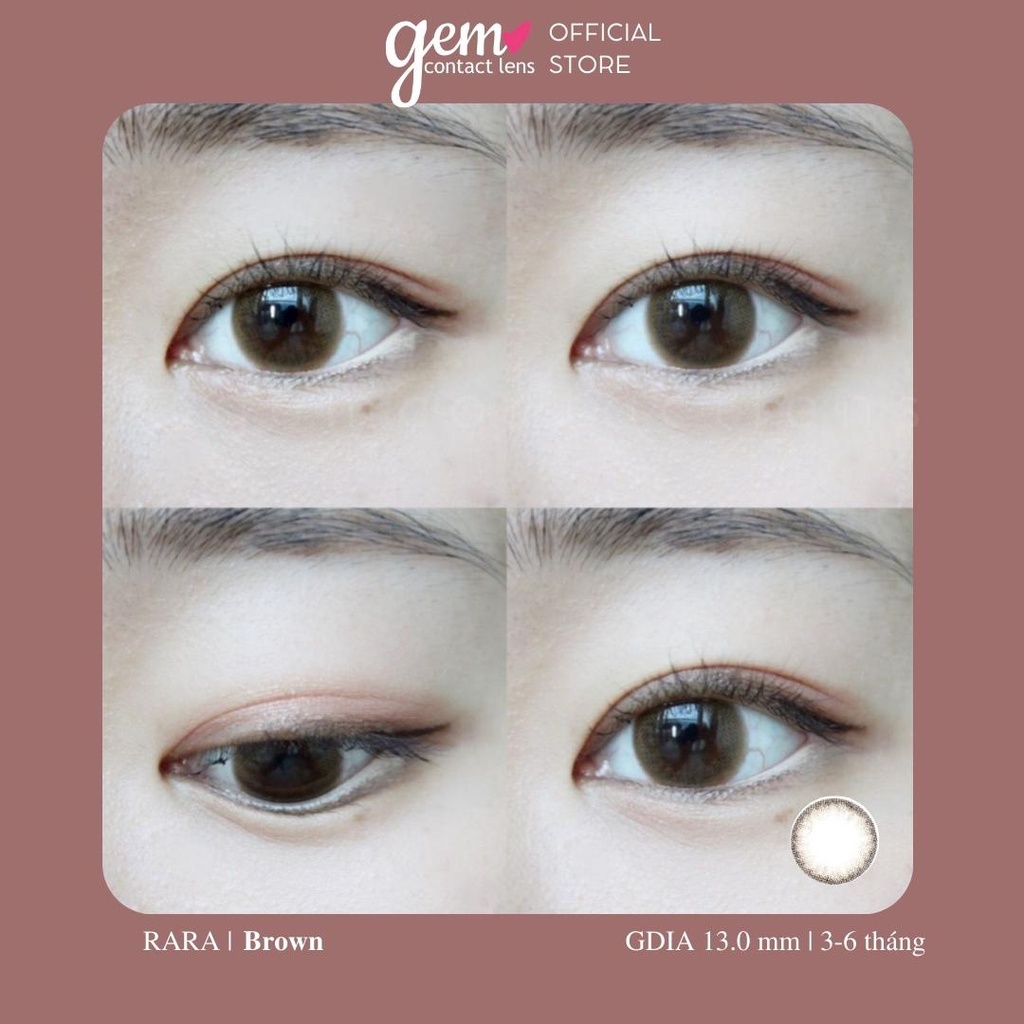 OLENS Lens áp tròng RARA BROWN - HSD 6 THÁNG - Áp Tròng Nâu Tự Nhiên Ẩm Cao Phù Hợp Mắt Nhạy Cảm