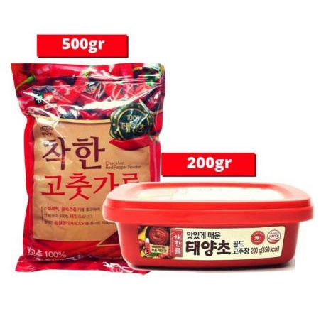 COMBO Ớt Bột Hàn Quốc Nong Woo 500g và Tương Ớt Hàn Quốc 200g