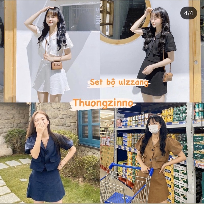 [ẢNH THẬT/VIDEO] SET ÁO LỬNG + CHÂN VÁY HÀN QUỐC SET CROPTOP TRẺ TRUNG