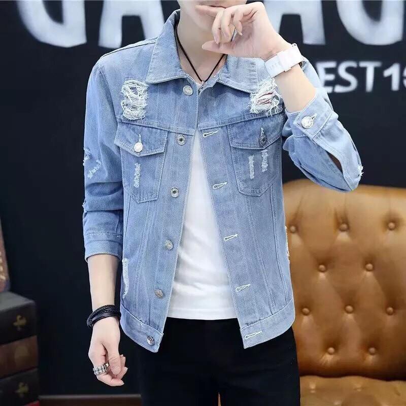 Áo khoác jean nam nữ xanh wash nhẹ tinh tế Remix 2 nhúng cờ USA form chuẩn size M-L-XL PT34