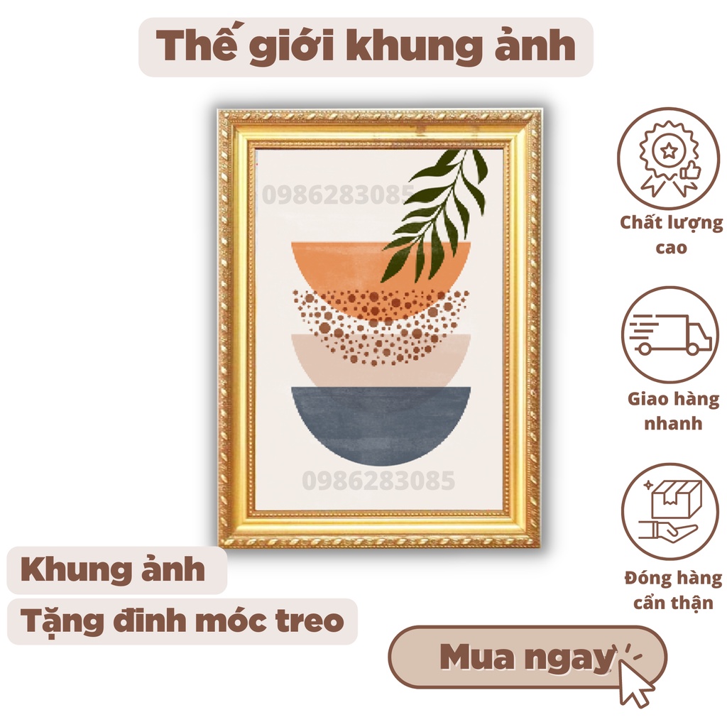 Khung Bằng Khen kích thước A4 (21x30 cm), tặng kèm móc và đinh treo tường