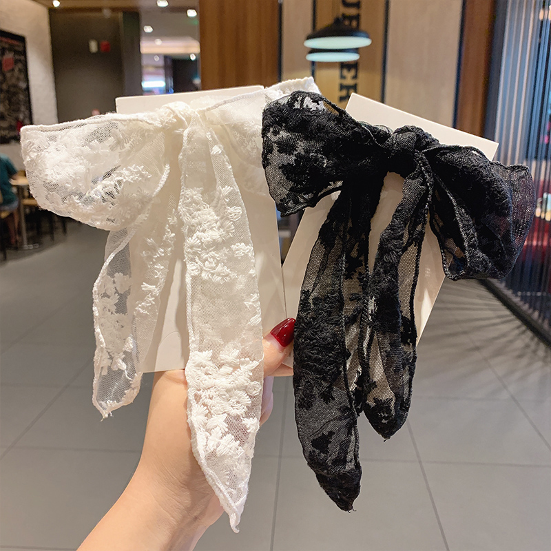 elegant ribbon hairband black and white color wedding dating hair accessories for ladies girls
