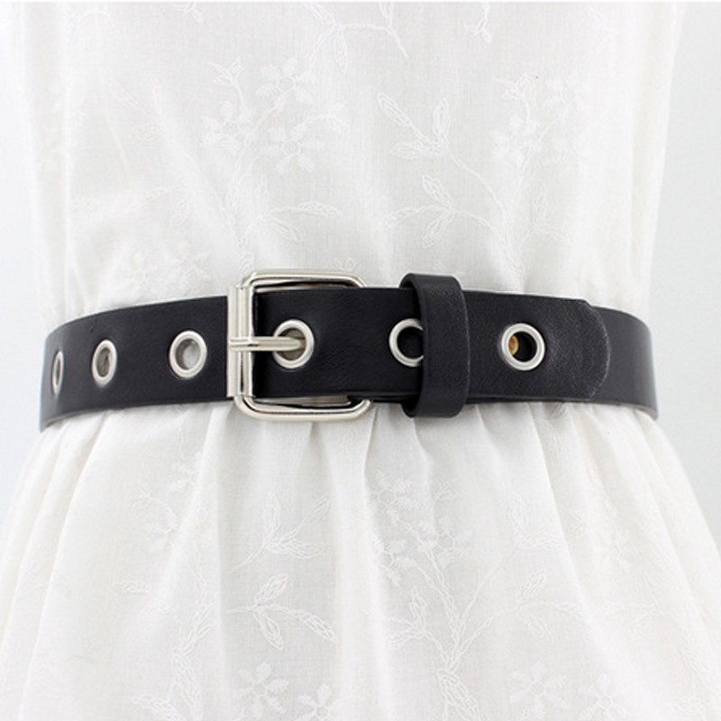 Dây thắt lưng da khóa kim loại thời trang cho nữ