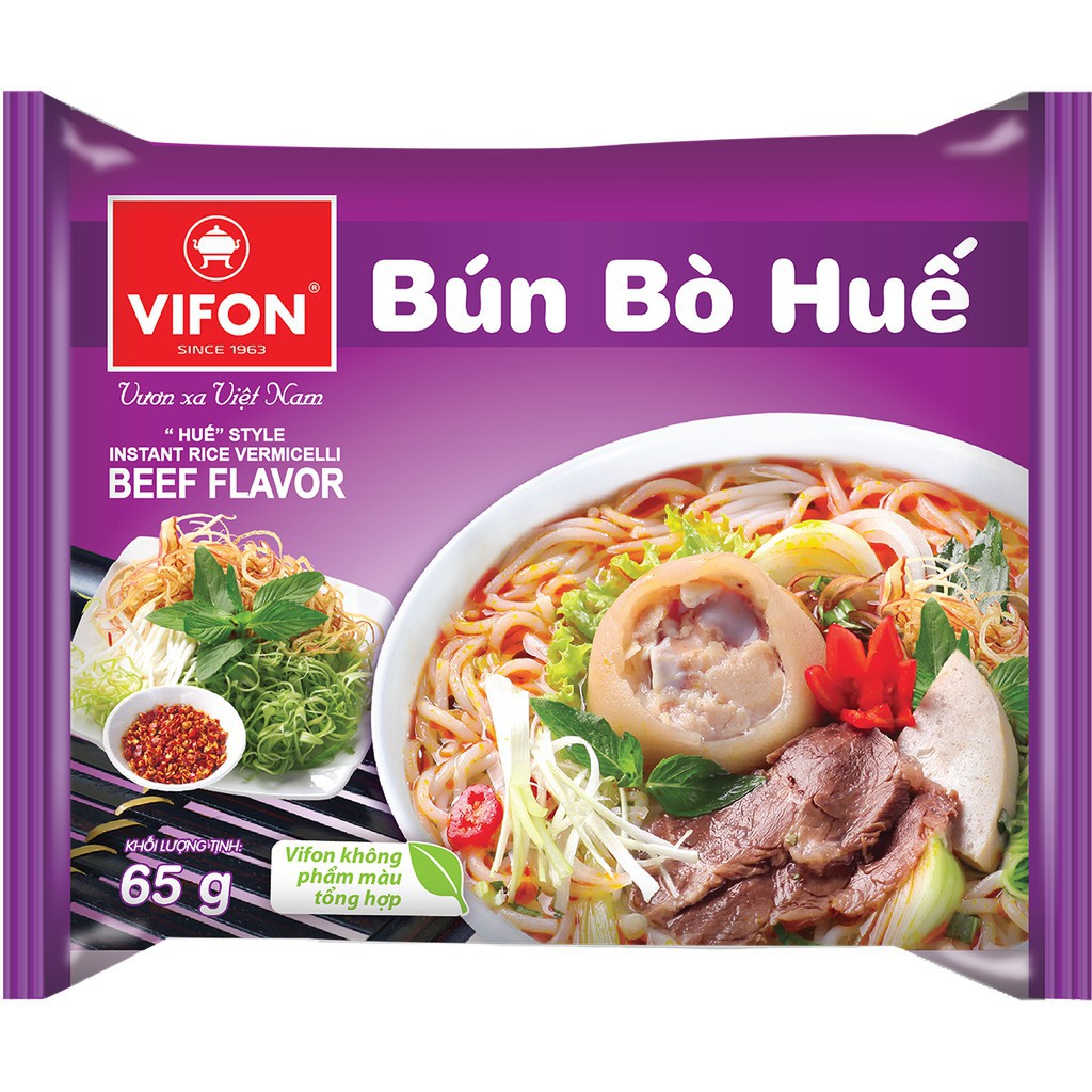 Bún tôm, Bún bò, Bánh đa cua VIFON 60g (đủ 3 vị best seller)