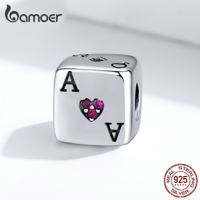 Hạt trang sức BAMOER SCC1440 làm từ bạc 925 hình viên xí ngầu khu rừng ma thuật độc đáo